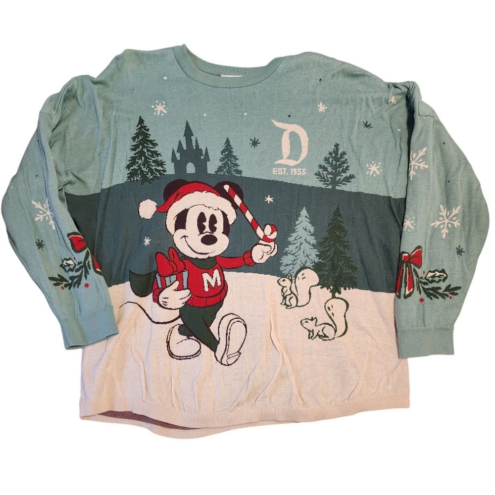 Official Disneyland Holiday Knit Sweater Spirit Jersey Small S Mickey Snowman